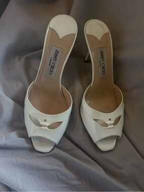 Vintage Jimmy Choo White Patent Leather